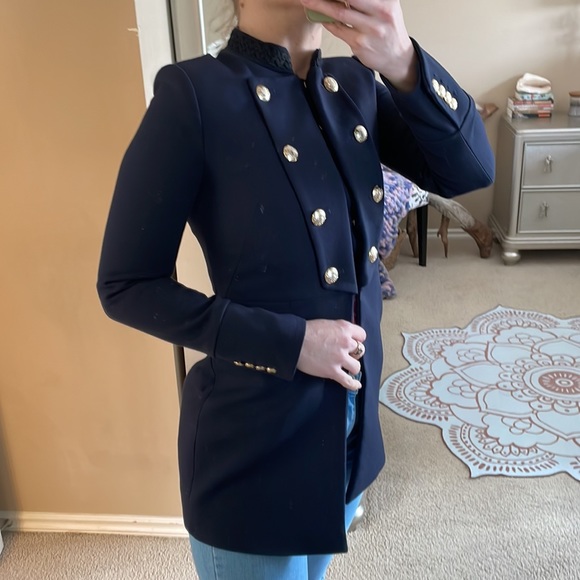 Zara Military Style Long Blazer - Picture 4 of 8